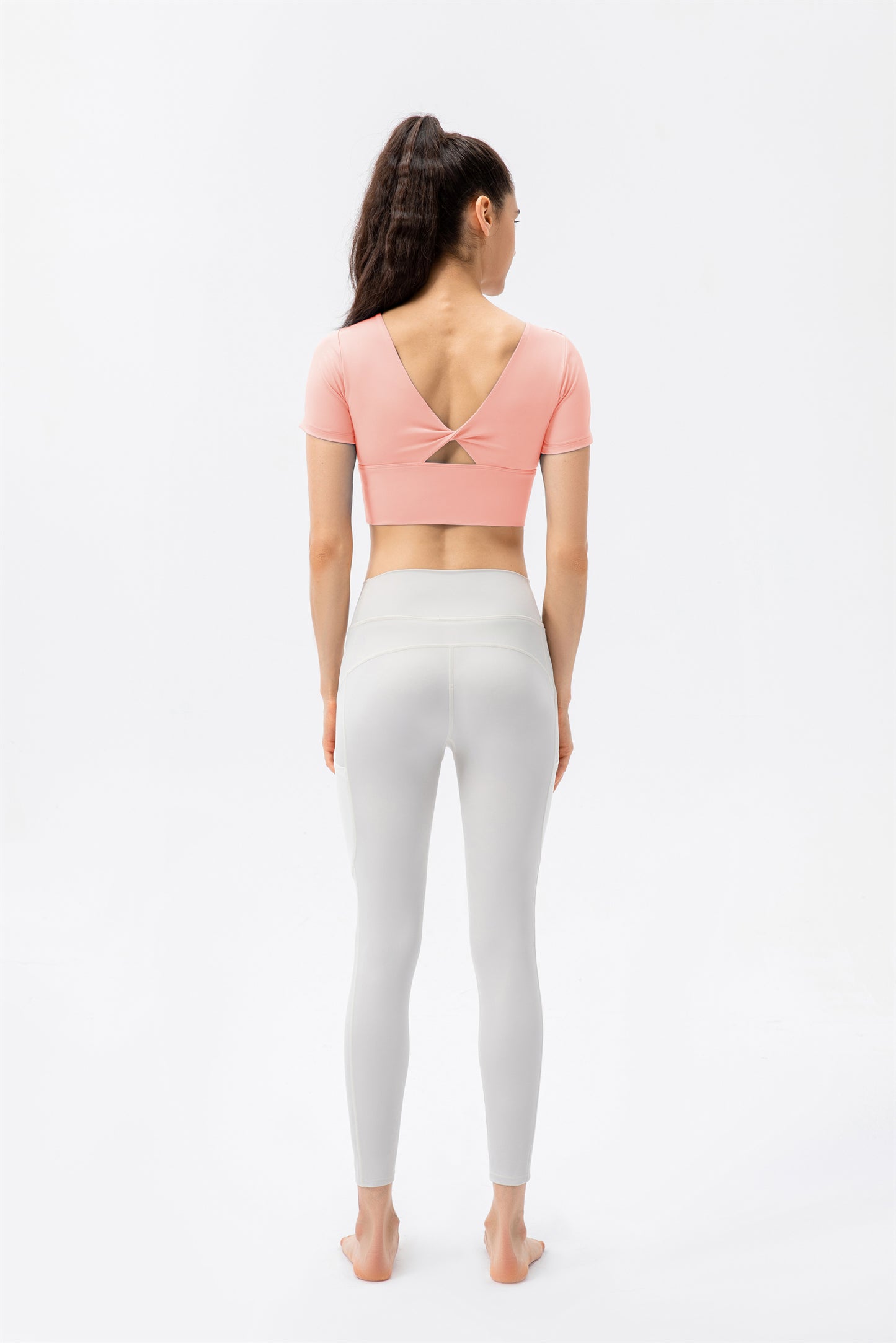 Backless Twisted Cropped Sports Top