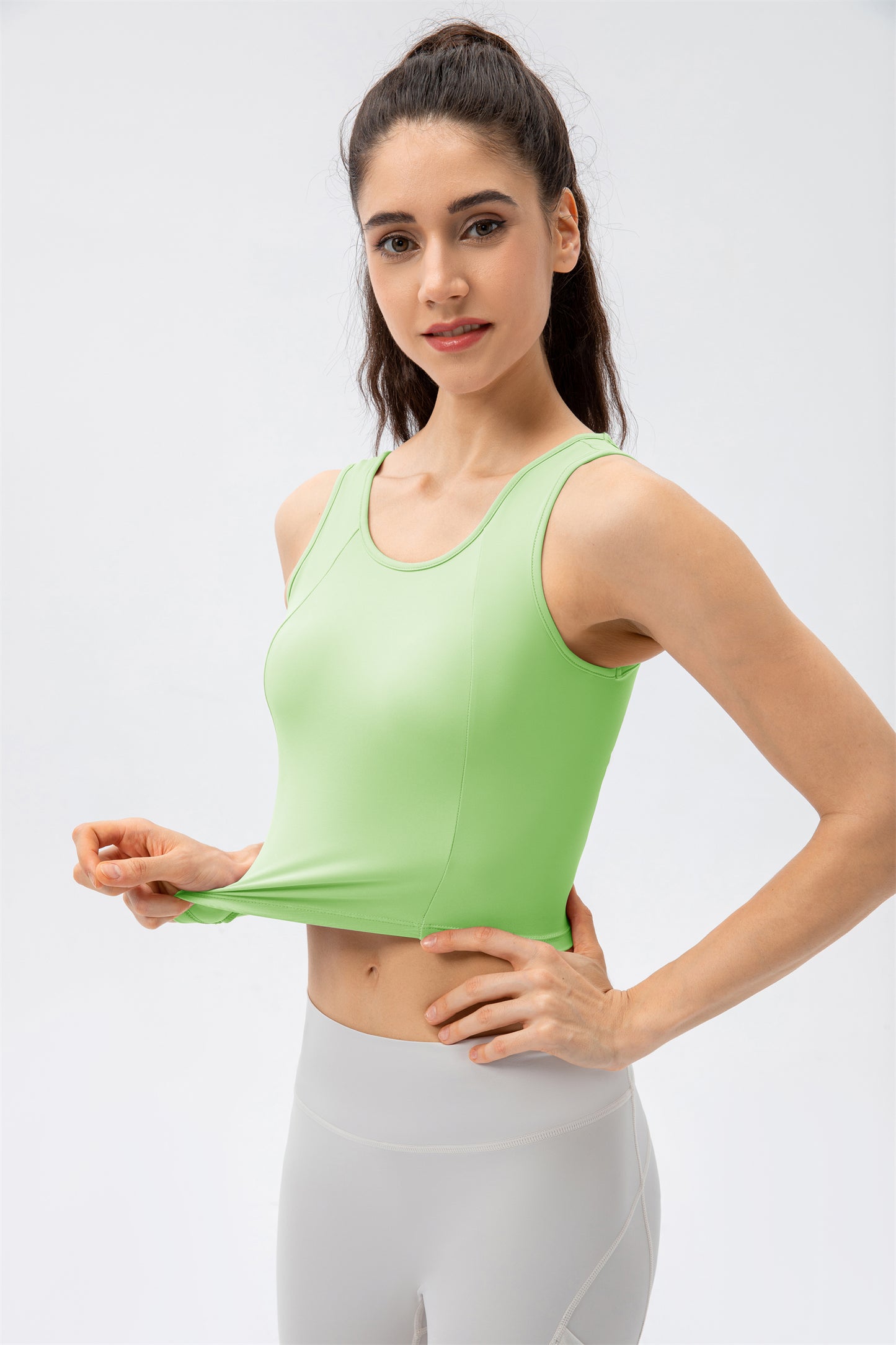 Round Neck Cropped Tank Top