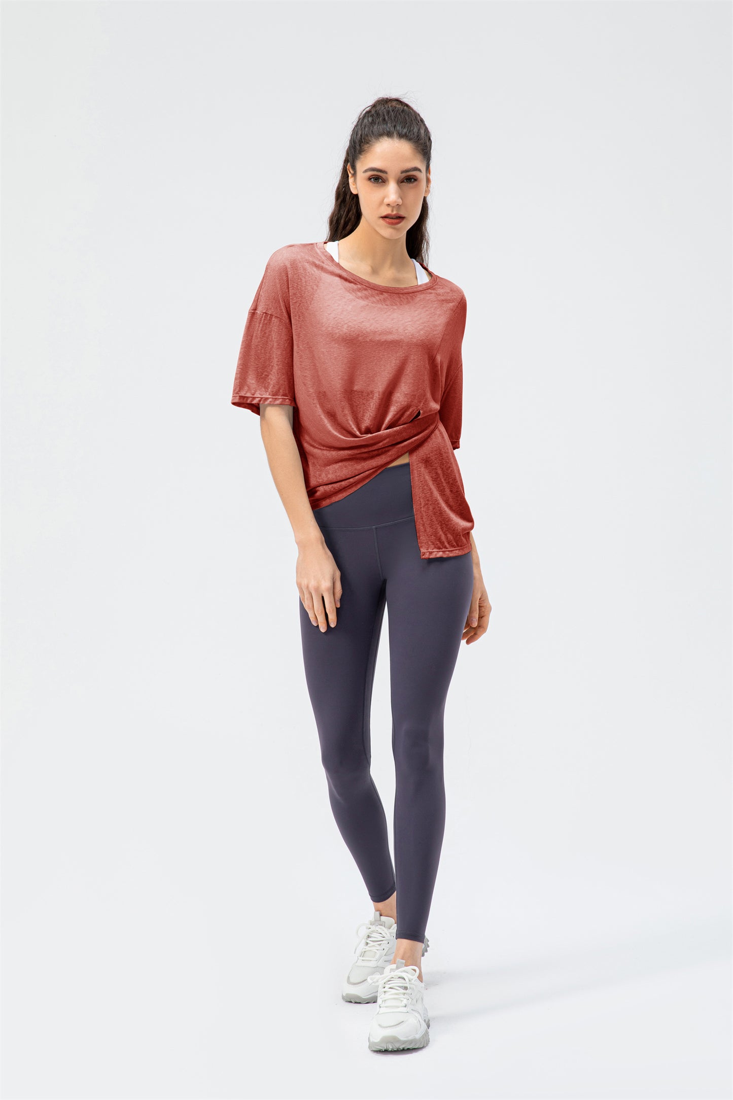 Crew Neck Slit Top