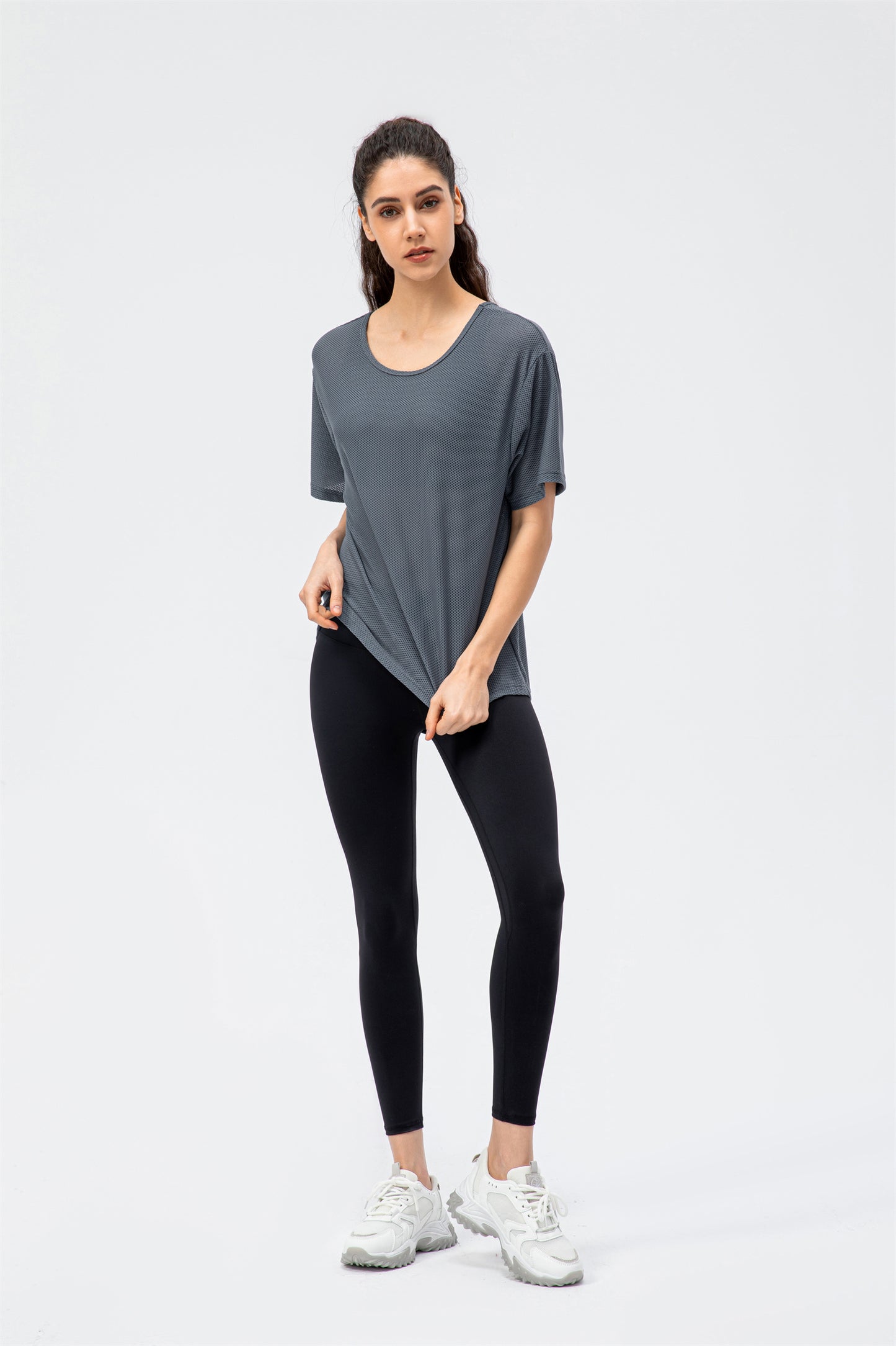 Loose Round Neck Sports Top