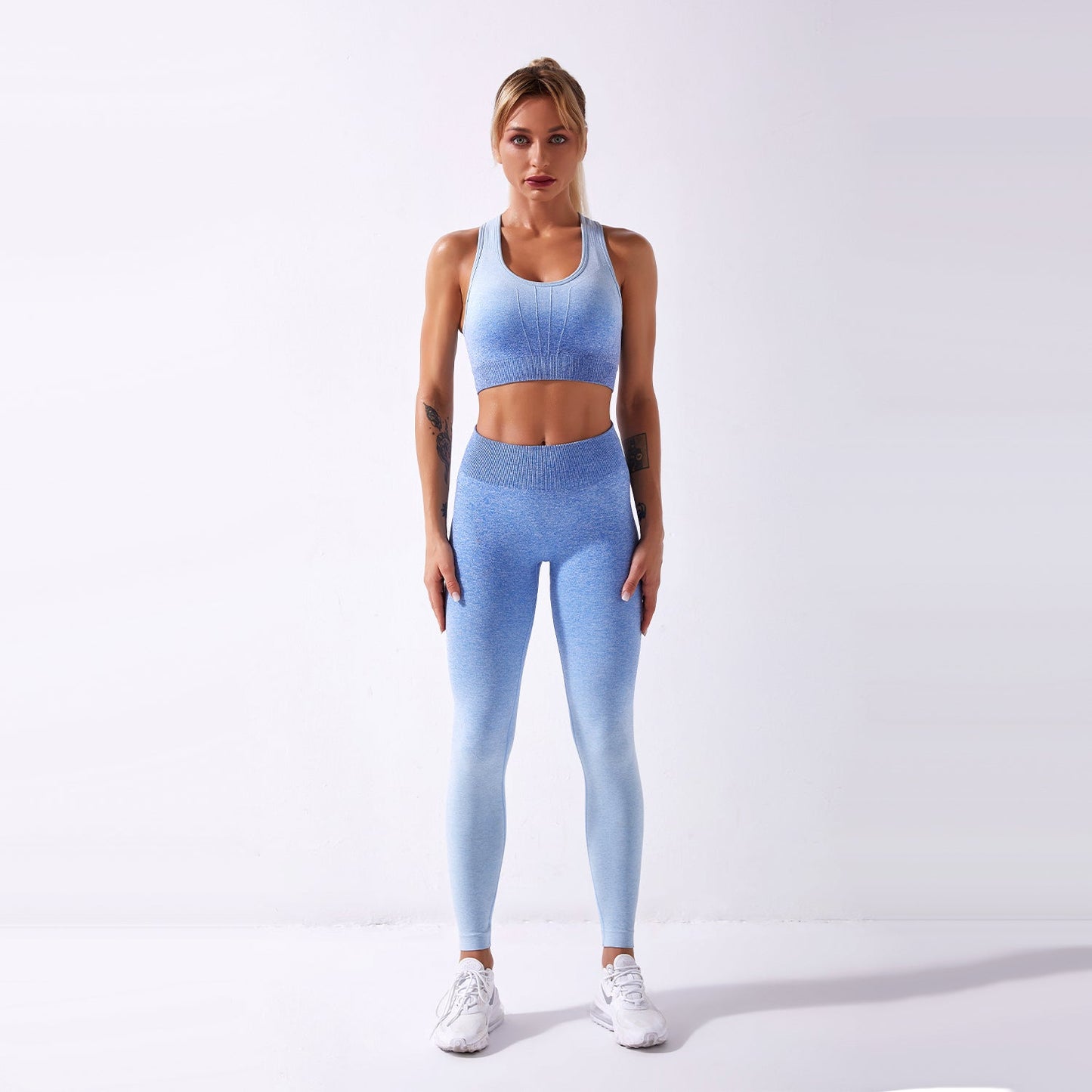 Seamless Gym Yoga Set Tie Dye Sports Bra & Leggings for Women