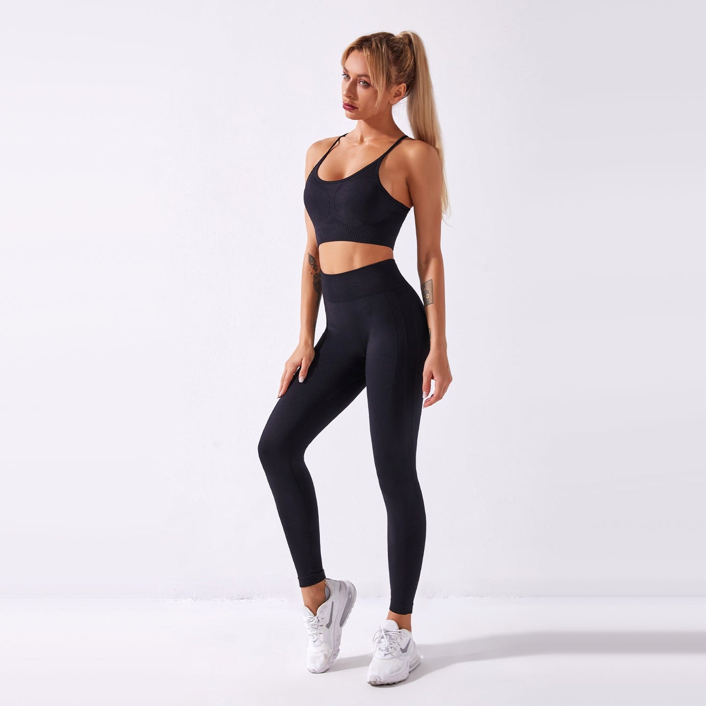 Seamless Gym Yoga Set Sports Bra & Leggings for Women