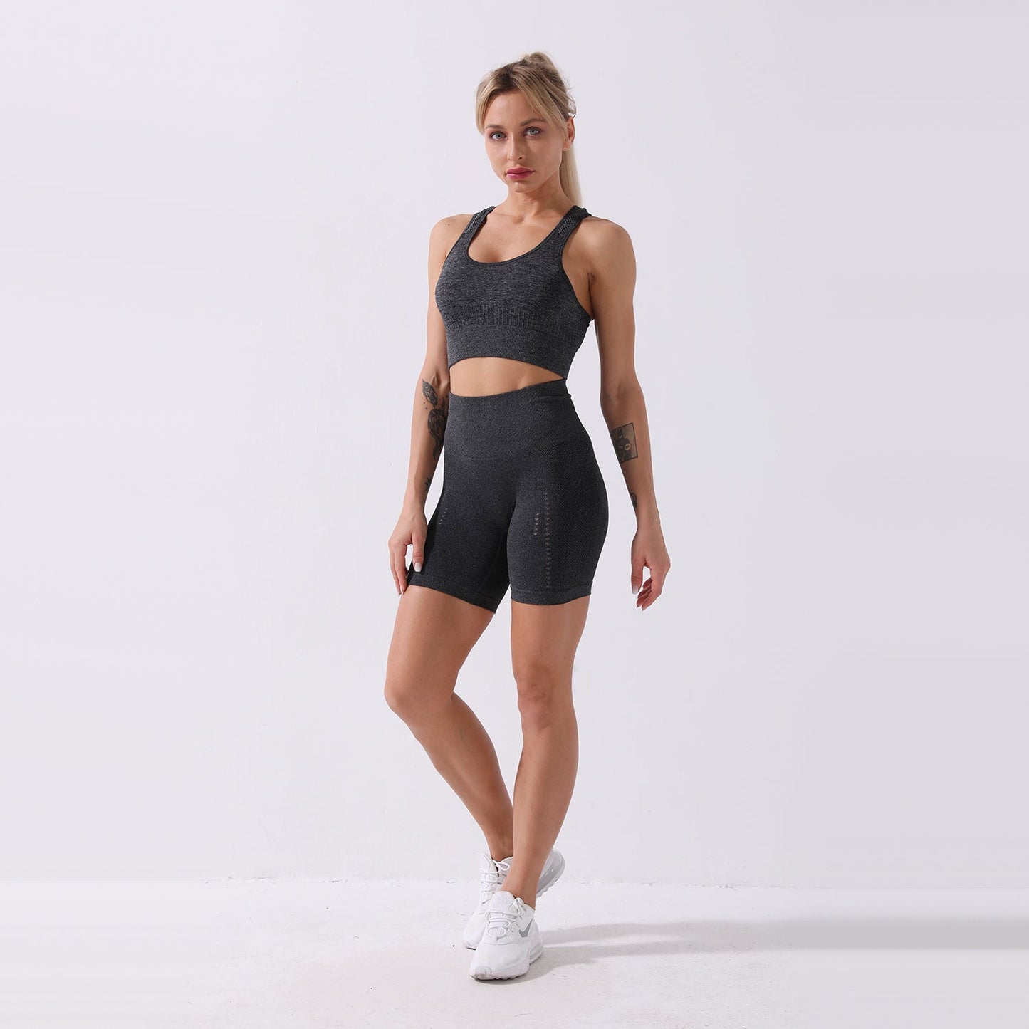 Seamless Gym Yoga Set Sports Bra & Shorts for Women