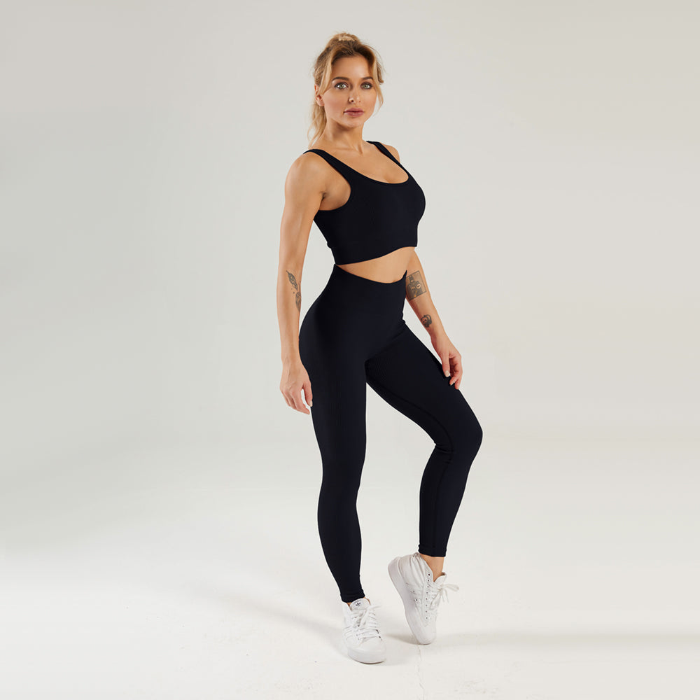 Seamless Gym Yoga Set Sports Bra & Leggings for Women