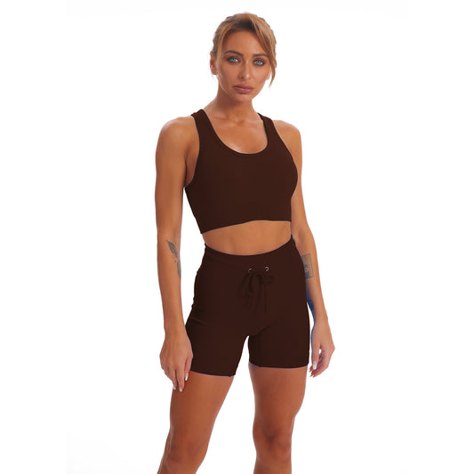 Seamless Gym Yoga Set Tank Top & Shorts for Women