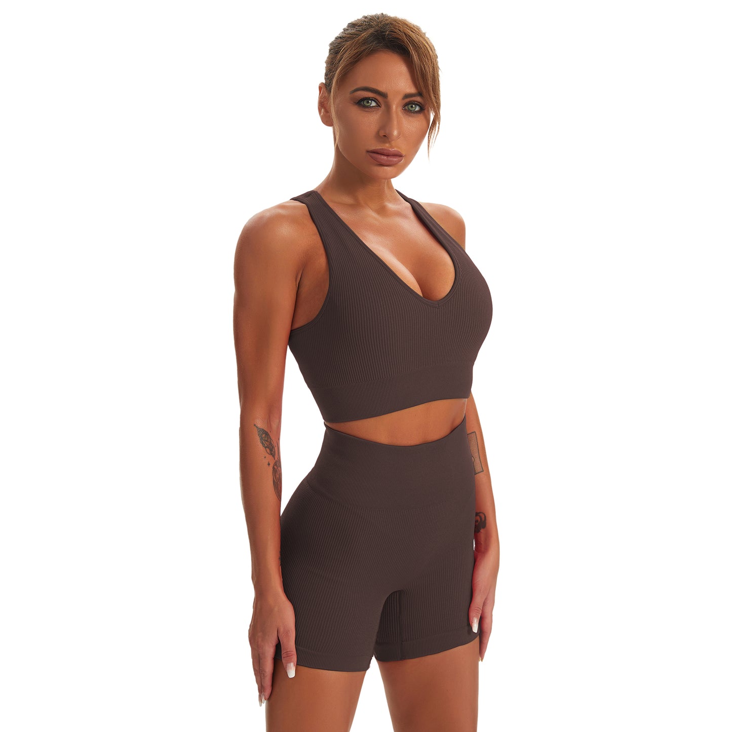 Seamless Gym Yoga Set Sports Bra & Shorts