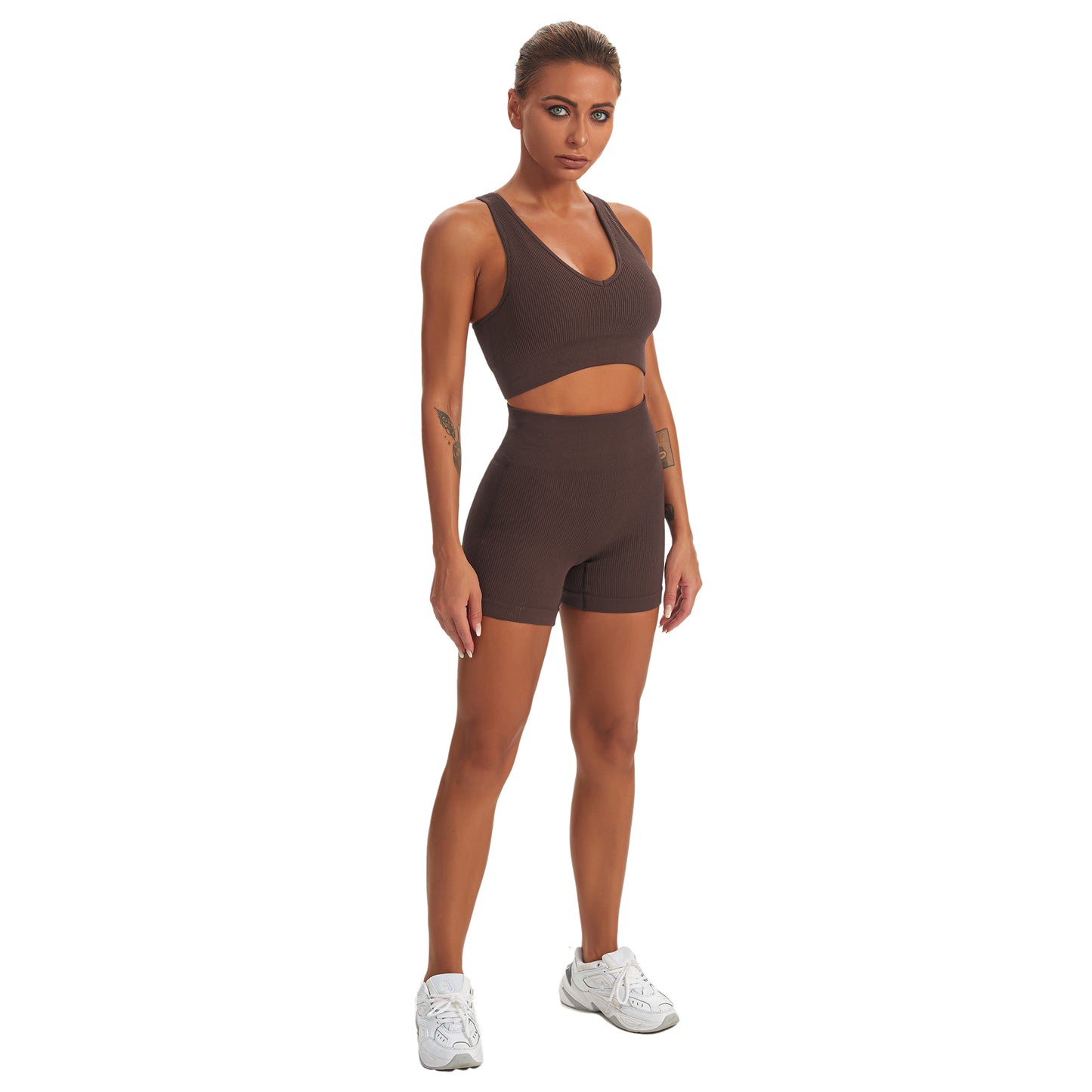 Seamless Gym Yoga Set Sports Bra & Shorts