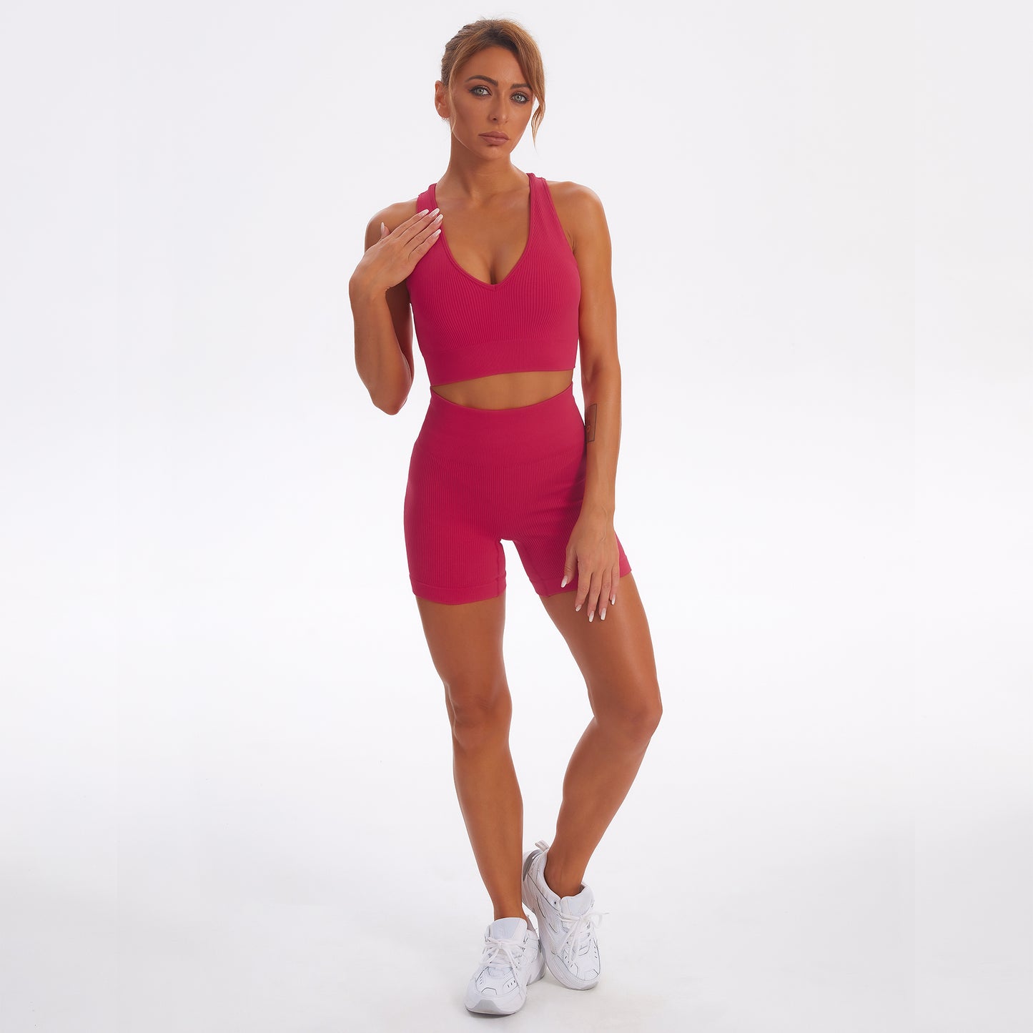 Seamless Gym Yoga Set Sports Bra & Shorts