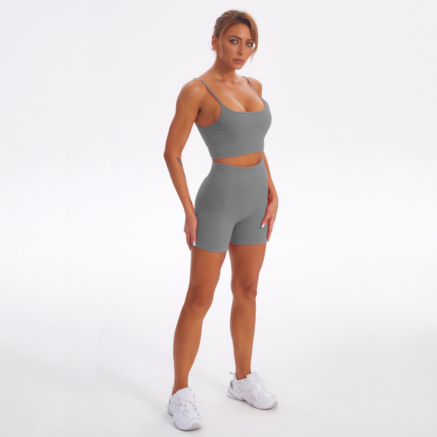 Seamless Gym Yoga Set Tank Top & Shorts