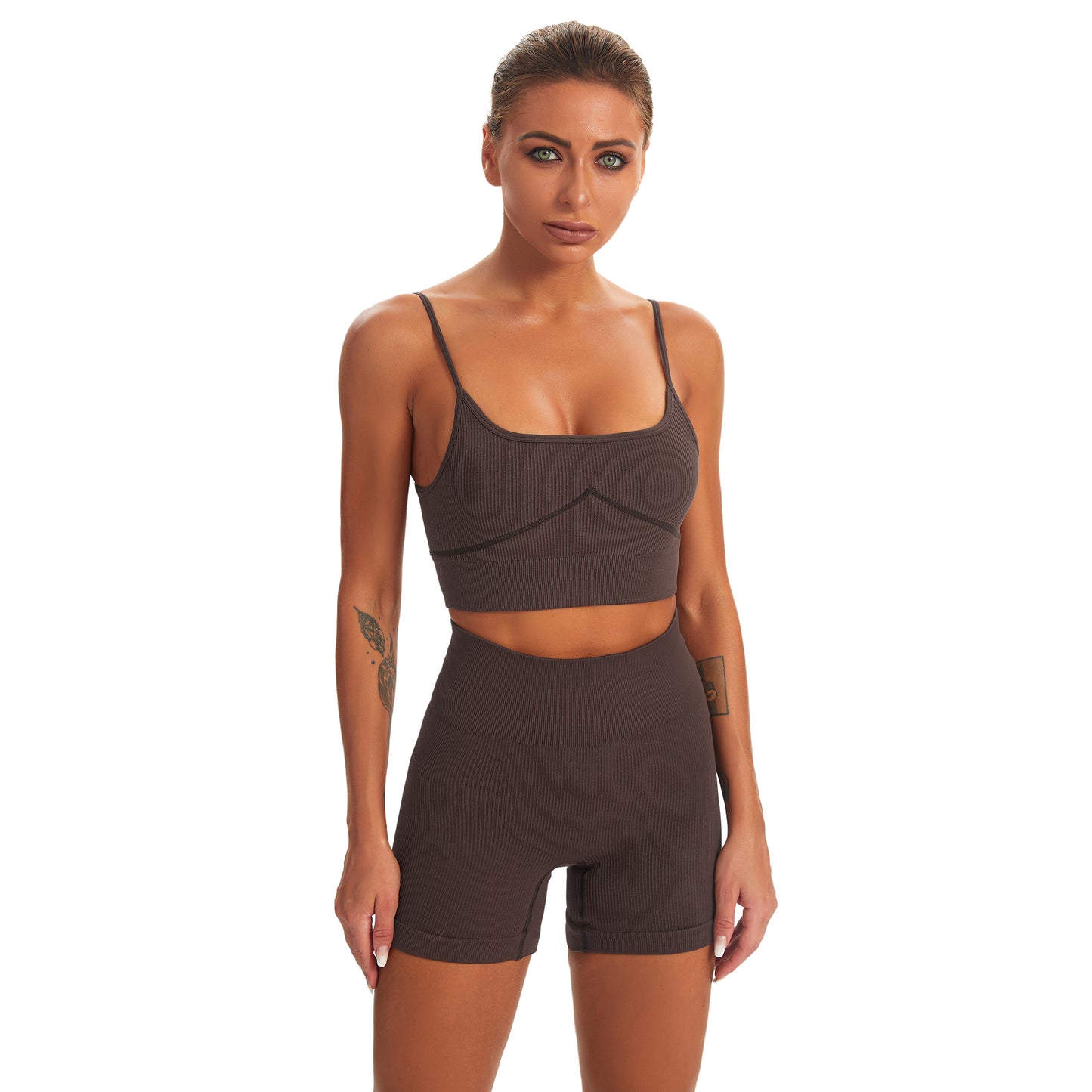 Seamless Gym Yoga Set Tank Top & Shorts