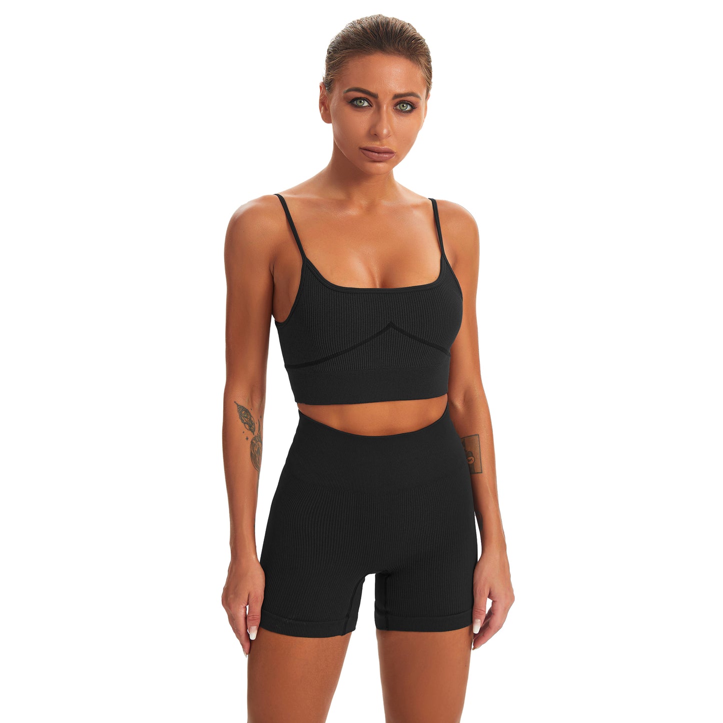 Seamless Gym Yoga Set Tank Top & Shorts