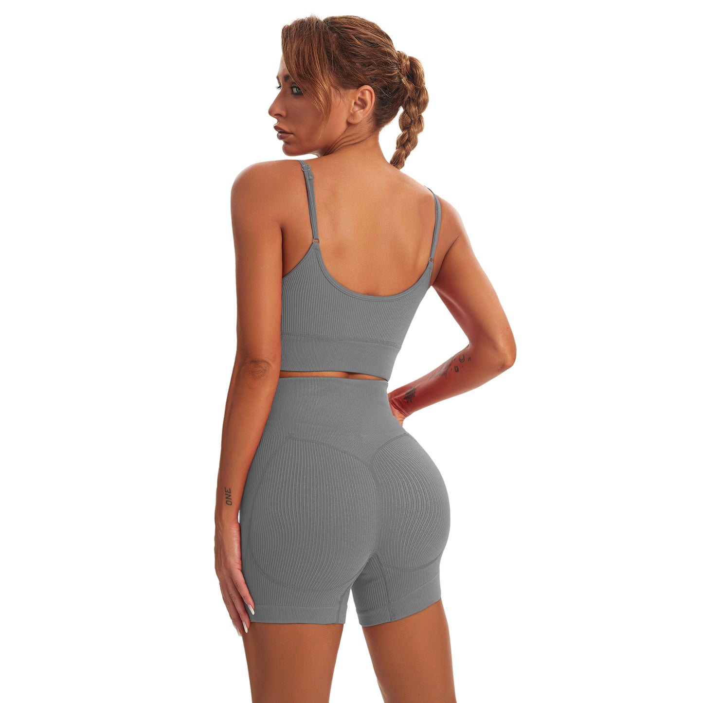 Seamless Gym Yoga Set Tank Top & Shorts