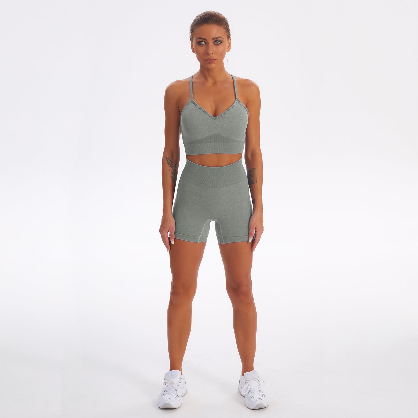 Seamless Gym Yoga Set Sports Bra & Shorts