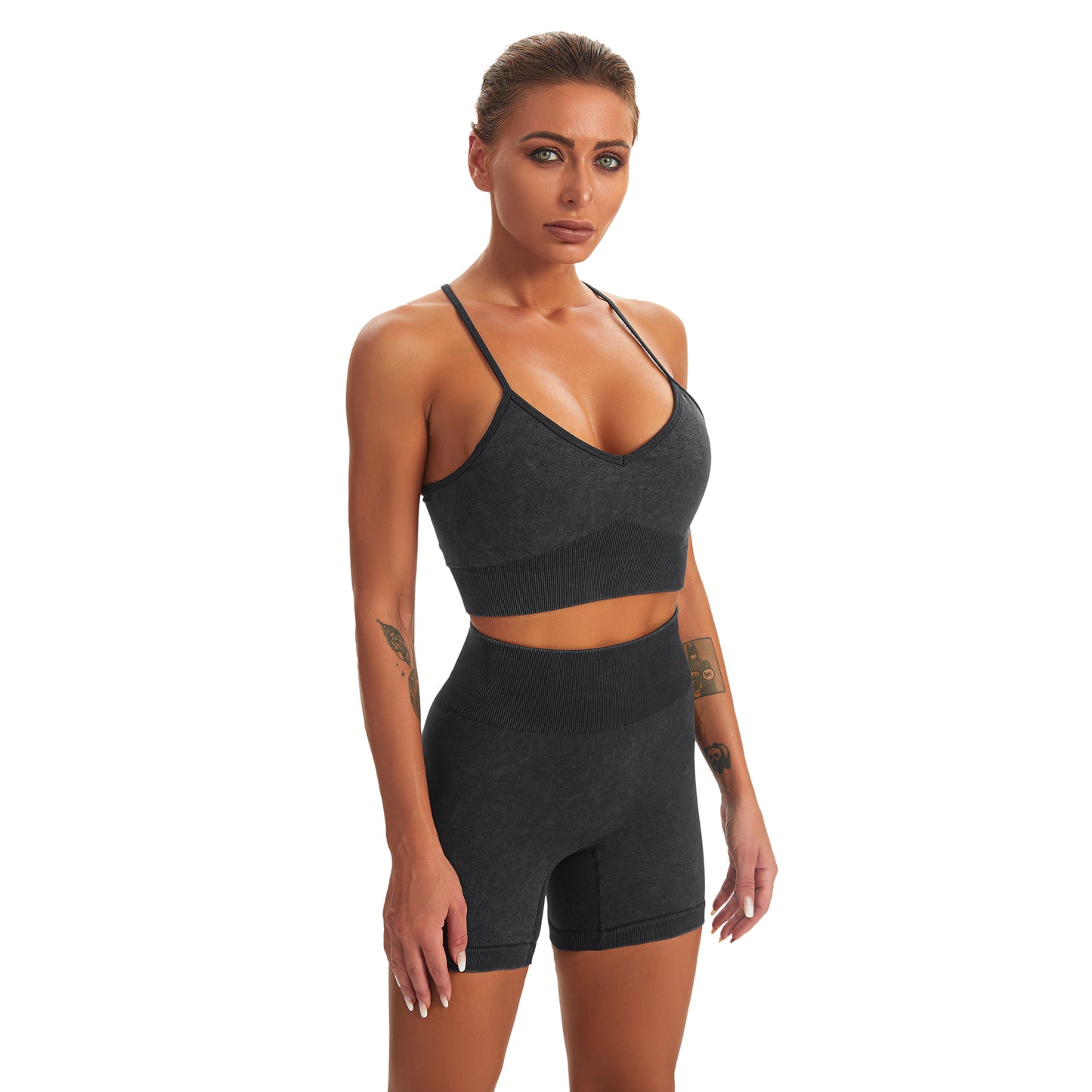 Seamless Gym Yoga Set Sports Bra & Shorts